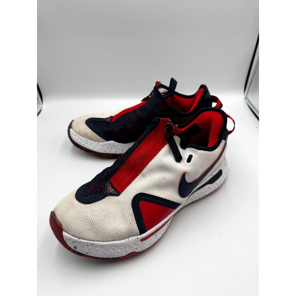 Nike PG 4 USA CD5079-101 Mens 11.5 Sneaker White University Red Basketball Shoes